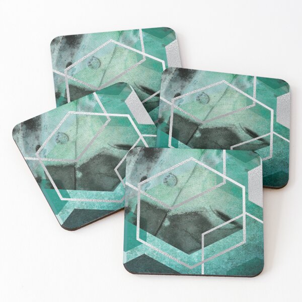 Artikelvorschau, Blaugrün hexagonal geometrisch entworfen und verkauft von UrbanEpiphany.