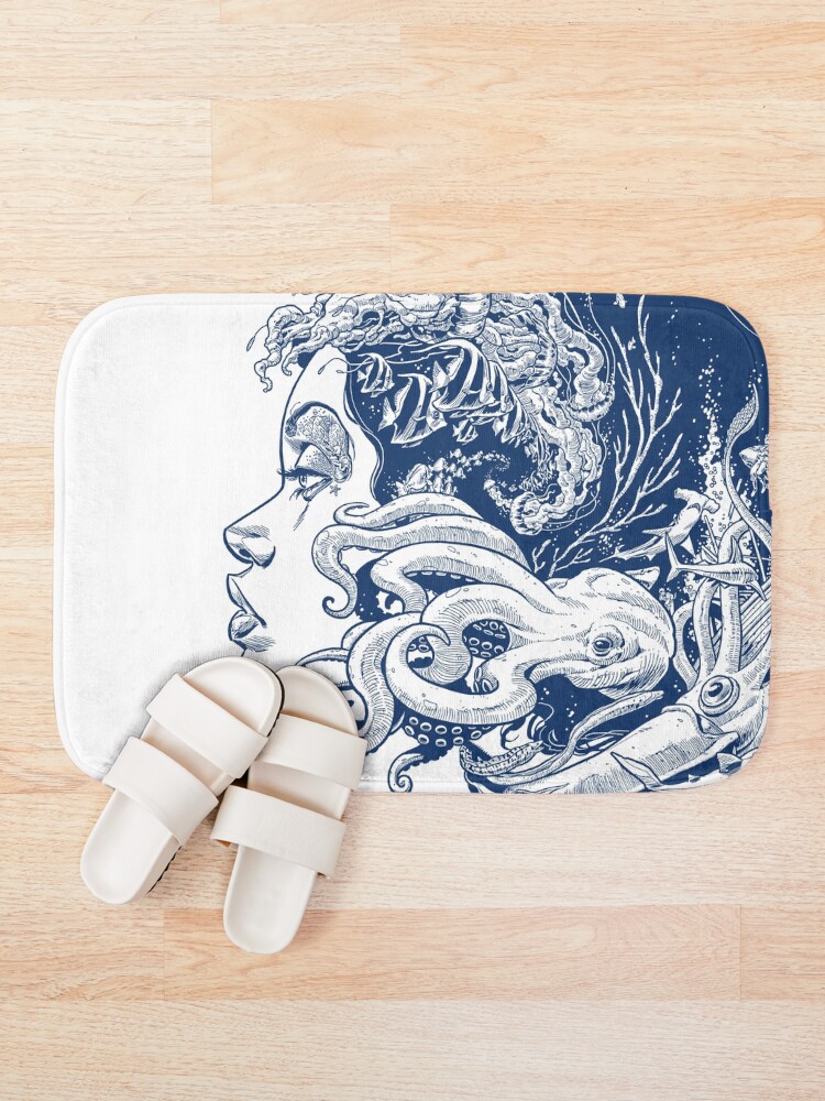 Alternate view of Poseidon's Mistress Blue Alternate Bath Mat