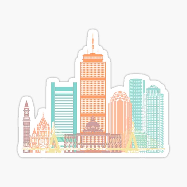 Item preview, Boston Pastel Skyline designed and sold by marblequeen.