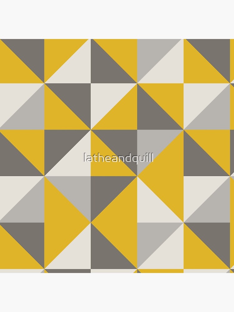 Retro Triangle Design in Yellow and Grey by latheandquill