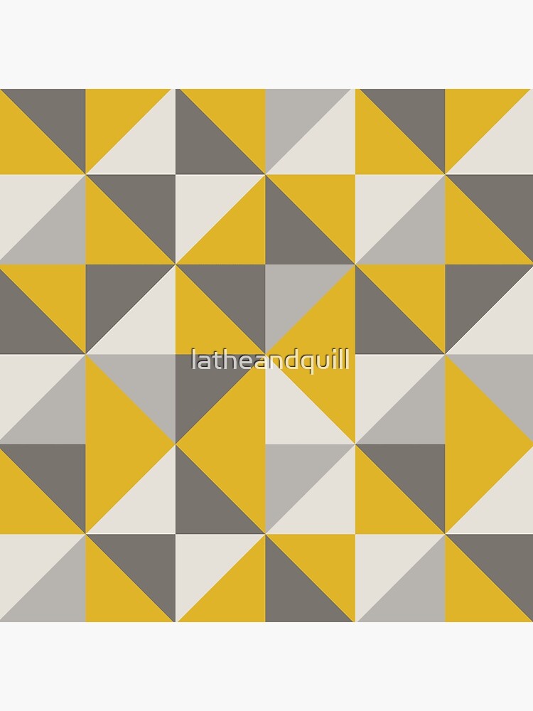 Retro Triangle Design in Yellow and Grey by latheandquill