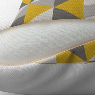 Alternate view of Retro Triangle Design in Yellow and Grey Floor Pillow