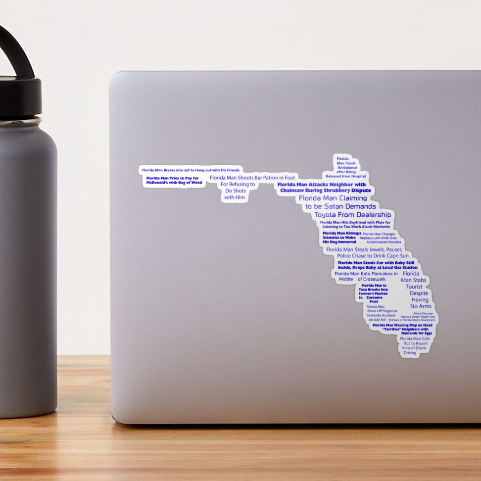 florida man headlines in the shape of florida | Art Print