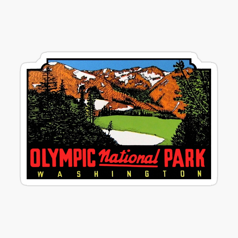 Olympic Peninsula Washington Vintage Style Travel Decal Vinyl Sticker label 