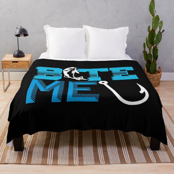 Item preview, Funny Bite Me Hook Fishing Lover print designed and sold by woodsgoodsco.