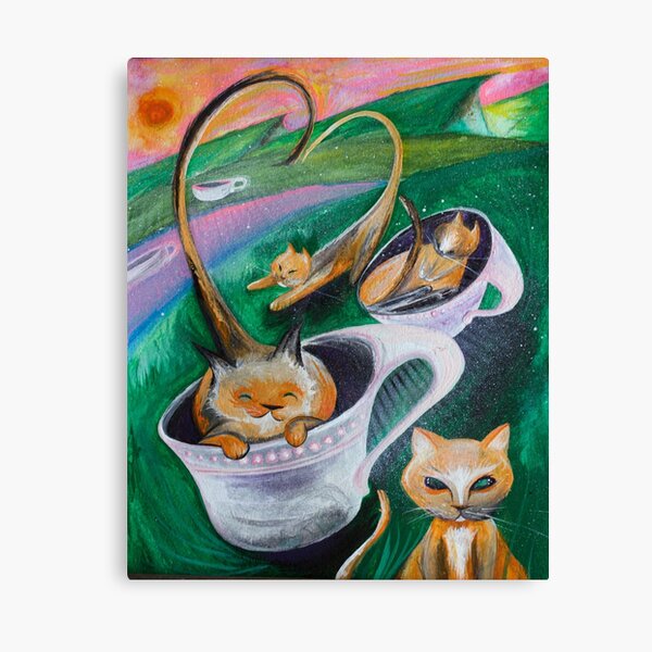 Cats and Tea Canvas Print