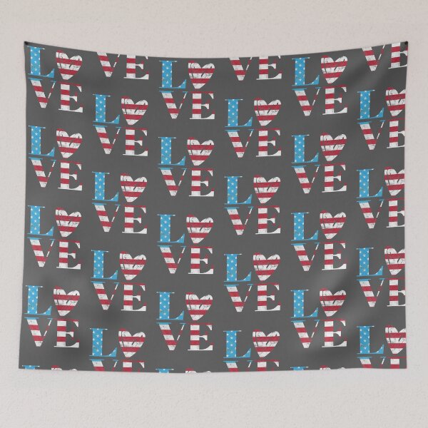 Item preview, Love - American Flag - Patriotic July 4th graphic designed and sold by bkfdesigns.