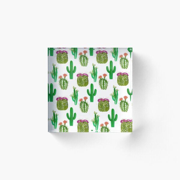 Cacti pattern Acrylic Block