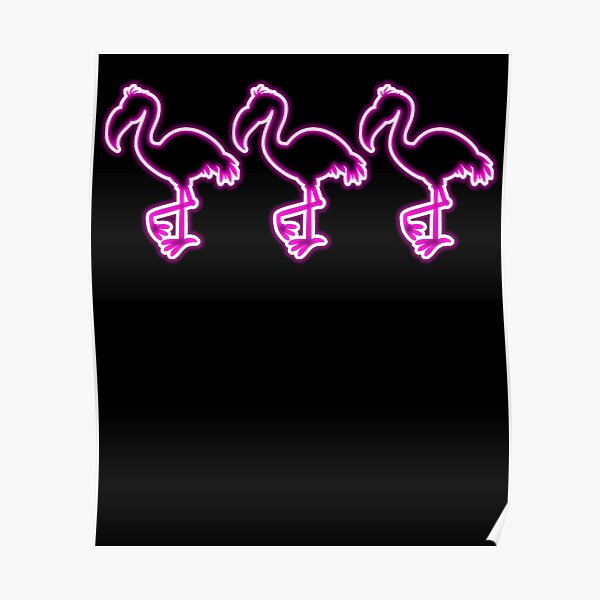 Neon Flamingo Posters Redbubble - neon 80s boombox roblox