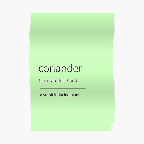 Coriander Haters Poster