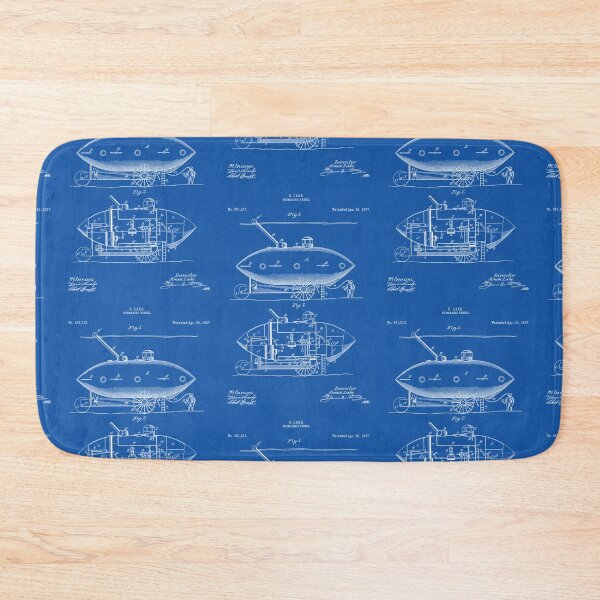 Item preview, Submarine Vessel Patent 1897 - White designed and sold by InkedArtPrints.