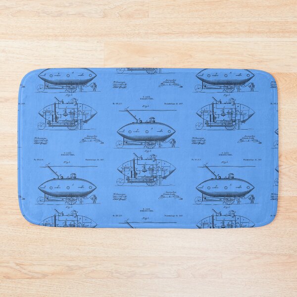 Item preview, Submarine Vessel Patent 1897 - Black designed and sold by InkedArtPrints.