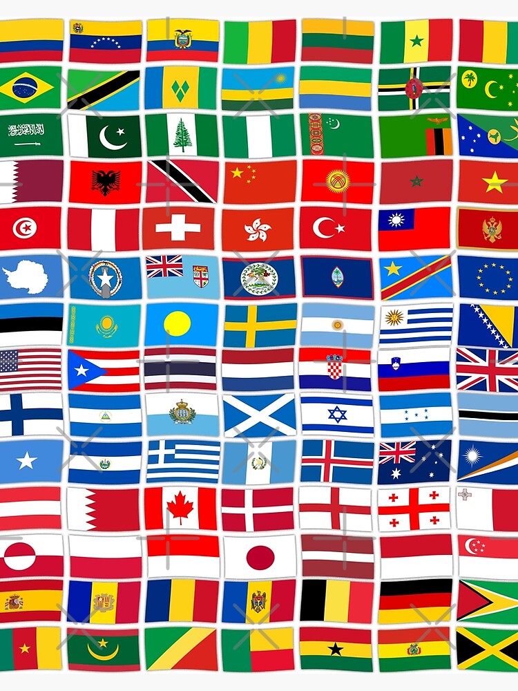 Lámina rígida for Sale con la obra «Banderas de los Países del Mundo,  Regalo Internacional» de levsal