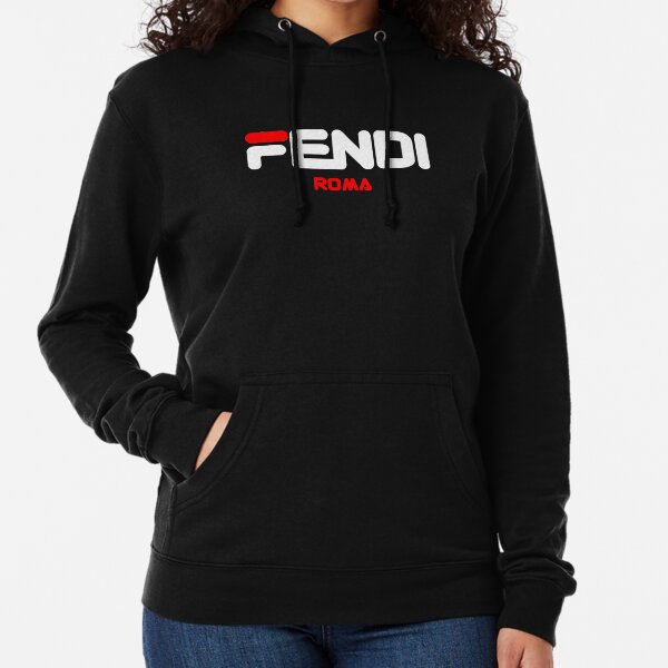 Logo Fendi Roma rojo y blanco. Sudadera ligera con capucha