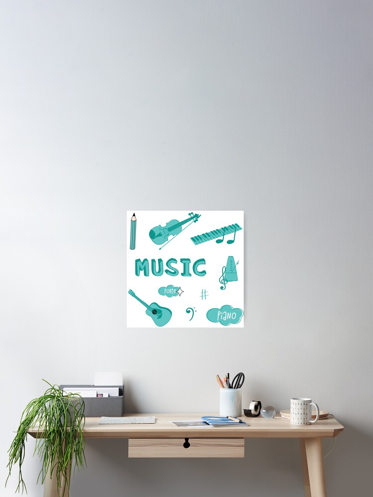 Thumbnail 1 of 3, Poster, Teal Music School Subject Sticker Pack designed and sold by The-Goods.