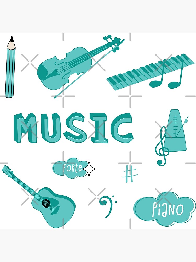 Thumbnail 3 of 3, Poster, Teal Music School Subject Sticker Pack designed and sold by The-Goods.