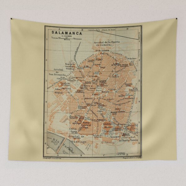 Item preview, Vintage Salamanca Spain Map (1913) designed and sold by BravuraMedia.