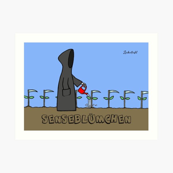 Zeichenteufel - Senseblümchen Kunstdruck