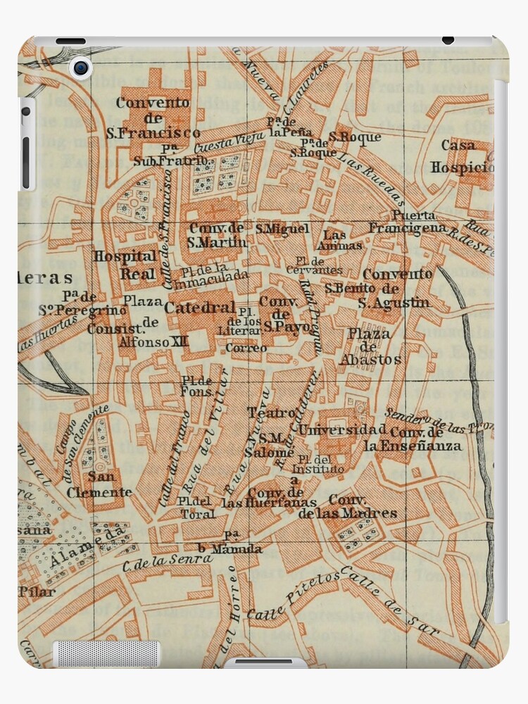Vintage Santiago De Compostela Spain Map 1913 Ipad Case Skin By Bravuramedia Redbubble