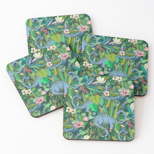 Item preview, Improbable Botanical with Dinosaurs - dark green designed and sold by micklyn.