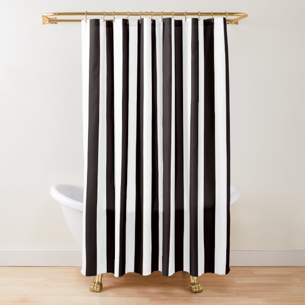 Redbubble Black And White Striped Shower Curtain Shower Curtain