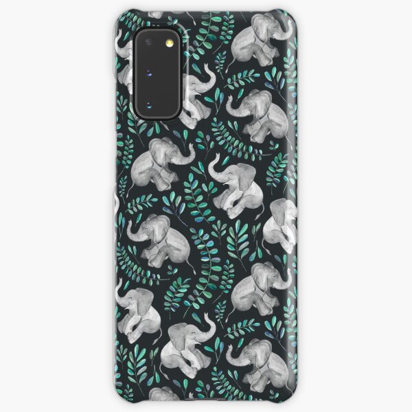 Laughing Baby Elephants – emerald and turquoise Samsung Galaxy Snap Case