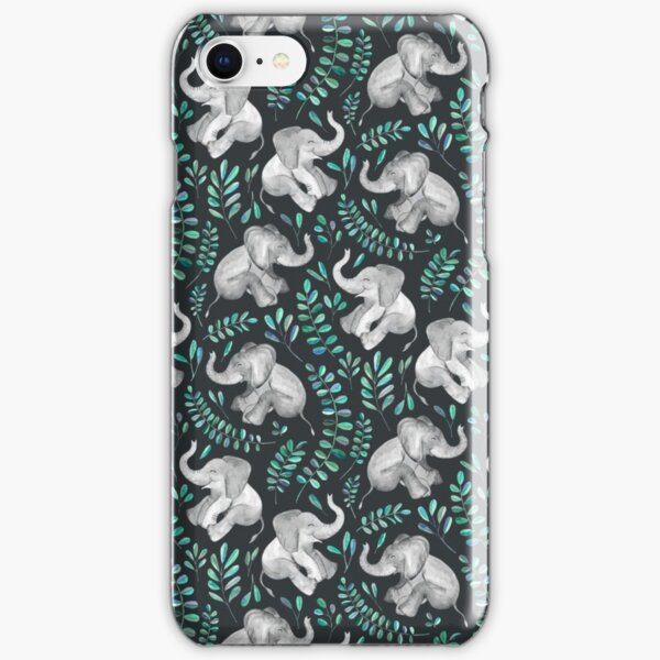 Laughing Baby Elephants – emerald and turquoise iPhone Snap Case
