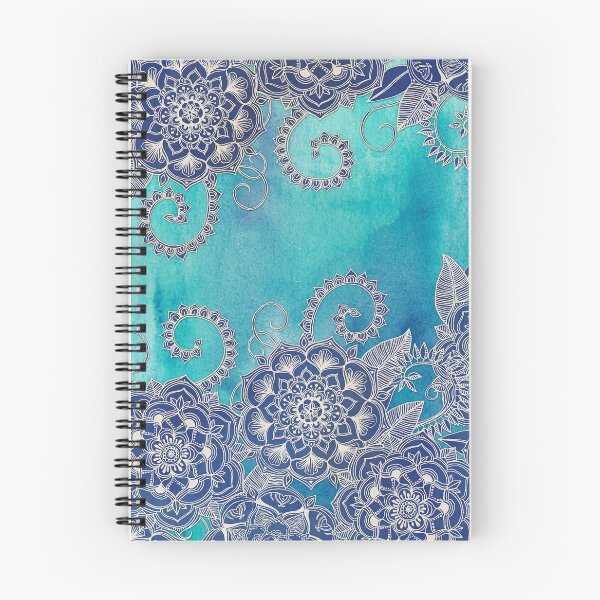 Item preview, Mermaid's Garden - Navy & Teal Floral on Watercolor designed and sold by micklyn.