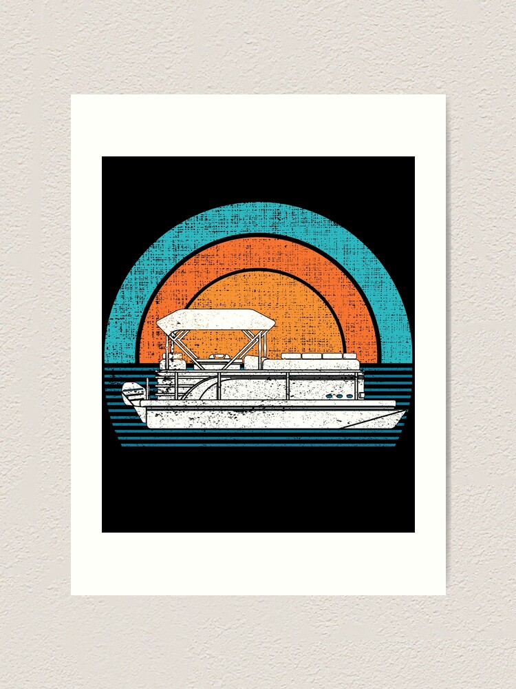 Vintage Retro Pontoon Captain Pontoon Boat Pontoon Lake Art Board Print  for Sale by mrsmitful