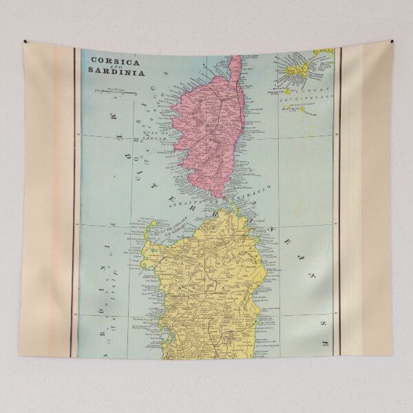 Item preview, Vintage Corsica and Sardinia Map (1901) designed and sold by BravuraMedia.