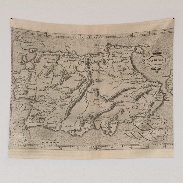 Item preview, Vintage Sardinia Italy Map (1600) designed and sold by BravuraMedia.