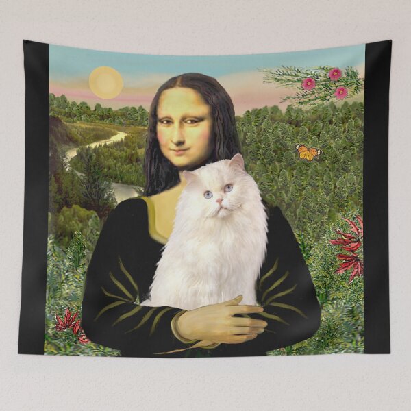 Item preview, Mona Lisa and her Persian Cat (White) designed and sold by JeanBFitzgerald.
