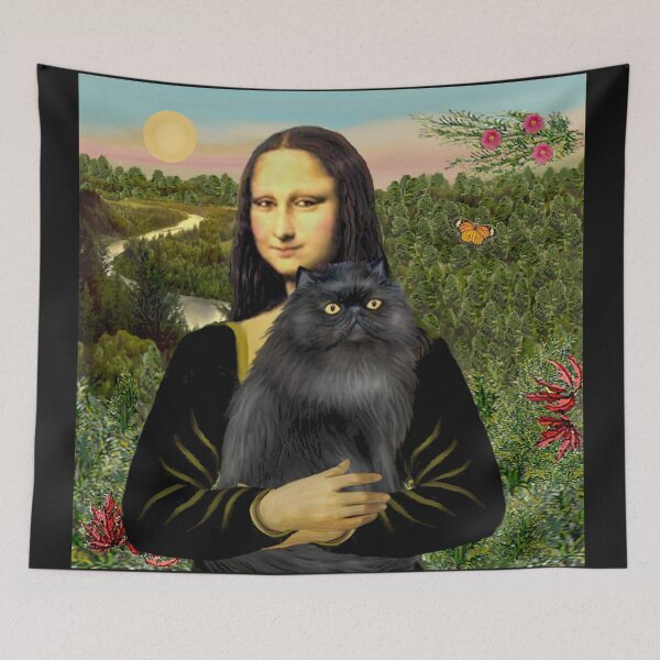 Item preview, Mona Lisa and her Persian Cat (black) designed and sold by JeanBFitzgerald.