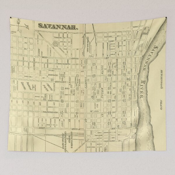 Item preview, Vintage Savannah Georgia Map (1890) designed and sold by BravuraMedia.