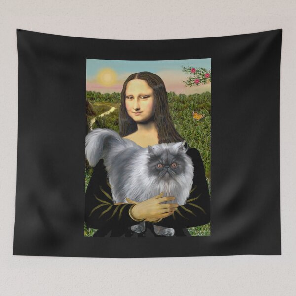 Item preview, Mona Lisa and her Silver Persian Cat designed and sold by JeanBFitzgerald.