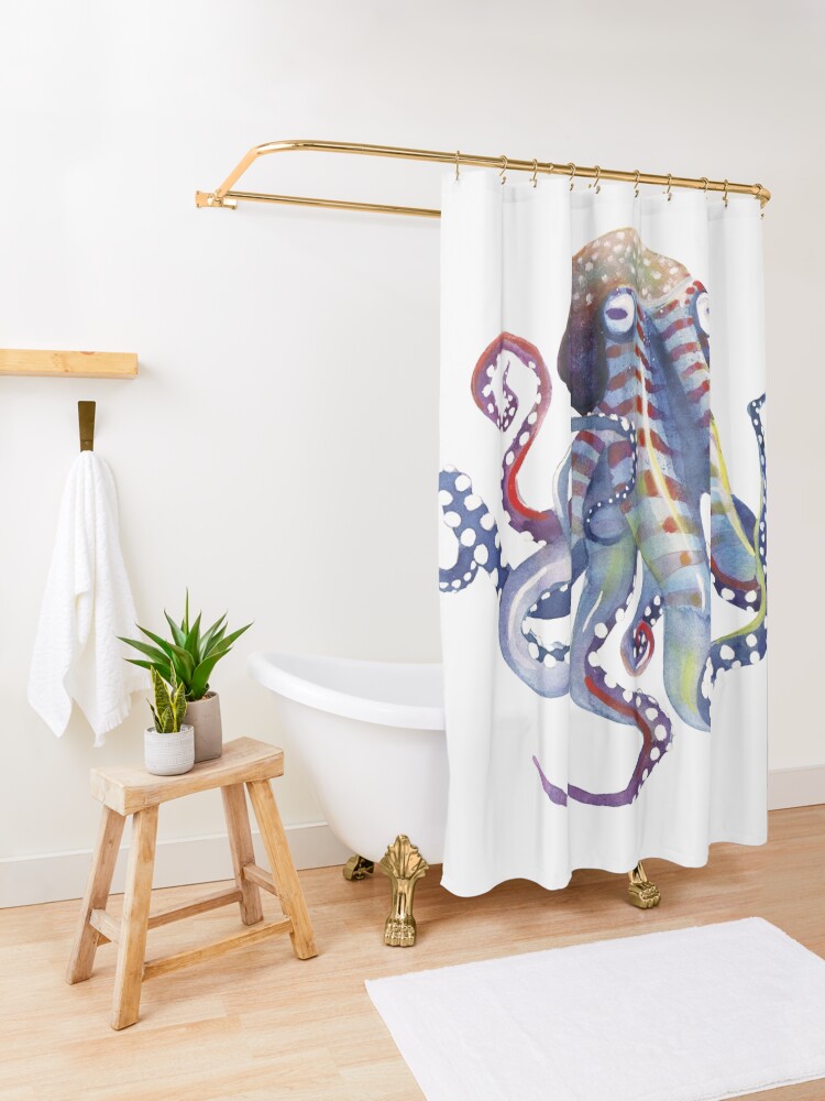 Alternate view of Octopus Shower Curtain