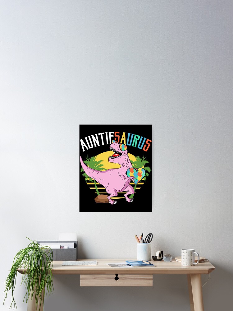 Auntie Saurus T-Shirt Auntsaurus Autism Awareness T-Shirt