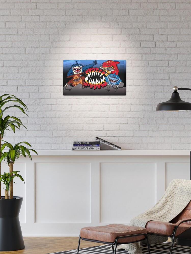 Thumbnail 1 of 4, Metal Print, Street Sharks designed and sold by svampwolf.