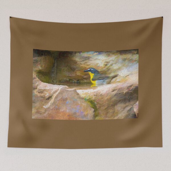 Item preview, Yellow Breasted Chat Bath Time Painterly  designed and sold by Debra Martz.