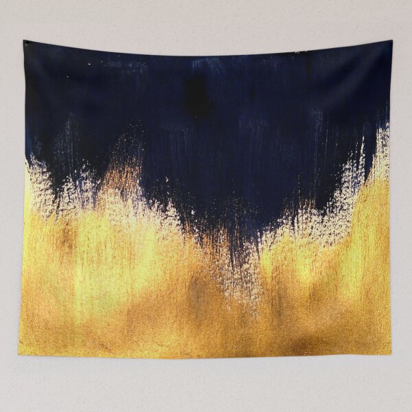 Item preview, Abstract art navy blue and gold designed and sold by silviaromo.