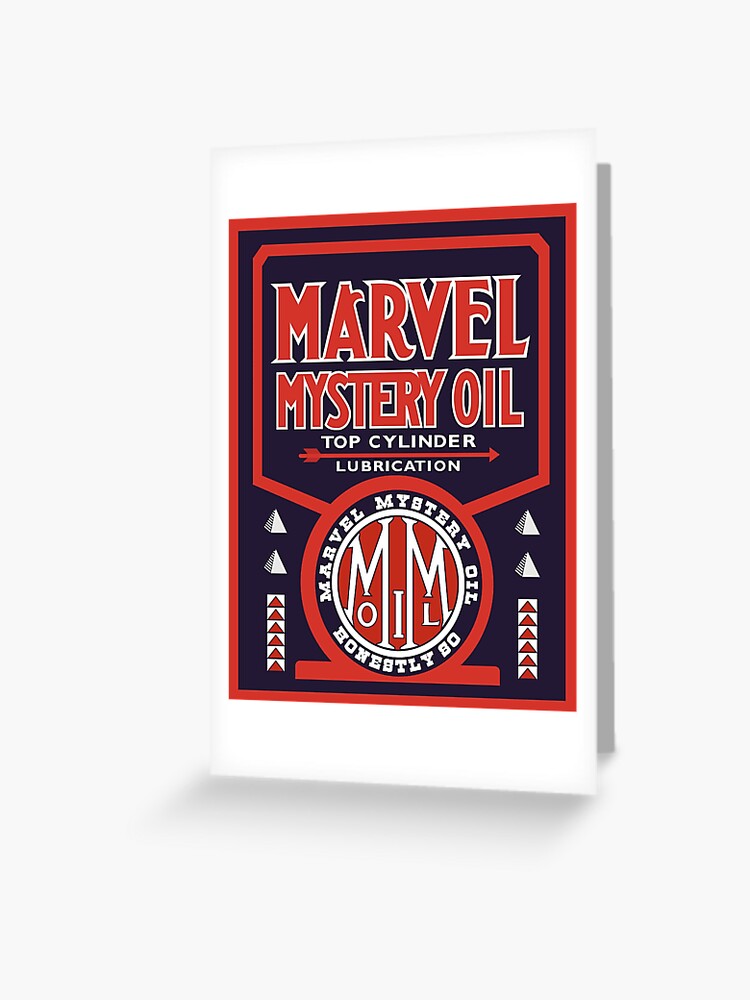Marvel Mystery Oil vintage sign reproduction Greeting Card for Sale by  htrdesigns
