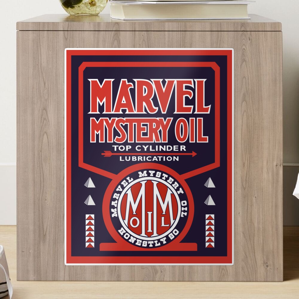 Marvel Mystery Oil vintage sign reproduction Sticker for Sale by  htrdesigns