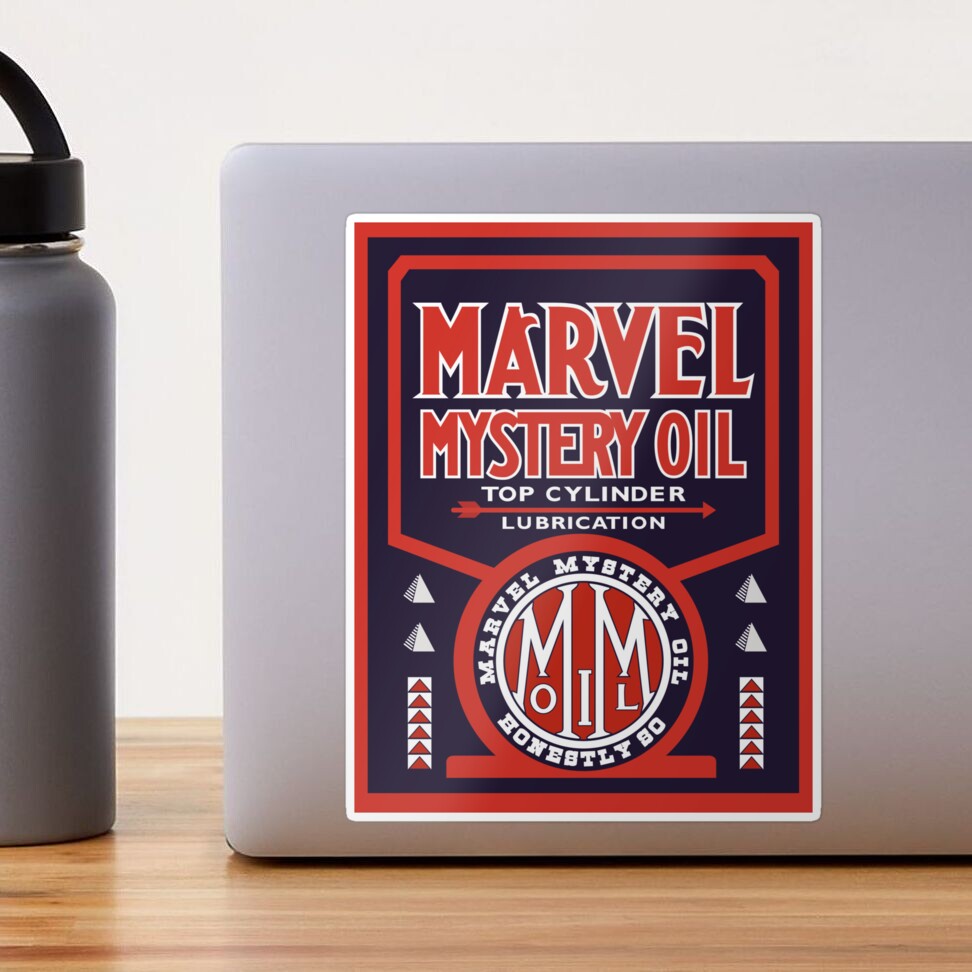 Marvel Mystery Oil vintage sign reproduction Sticker for Sale by  htrdesigns