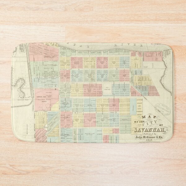 Item preview, Vintage Savannah GA Map (1856) designed and sold by BravuraMedia.