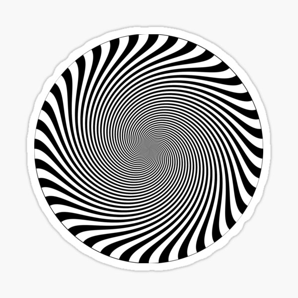#hypnosis, #vortex, #illusion, #design, pattern, art, abstract, illustration, psychedelic, nature, spiral, twist, creativity Sticker