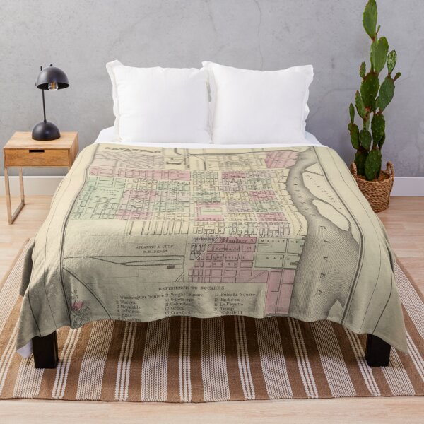 Item preview, Vintage Savannah GA Map (1884) designed and sold by BravuraMedia.