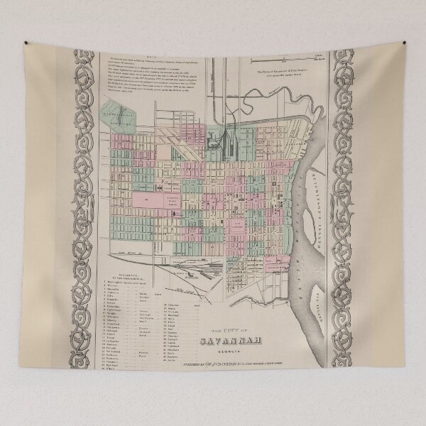 Item preview, Vintage Savannah Georgia Map (1886) designed and sold by BravuraMedia.