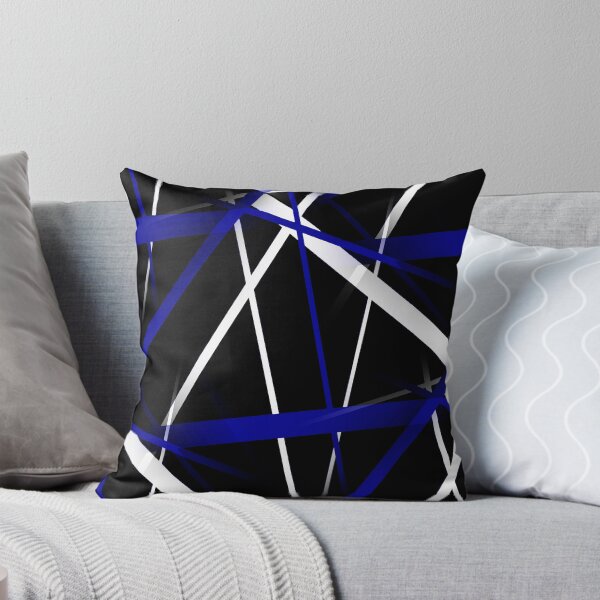 Item preview, Seamless Abstract Royal Blue and White Lines On Black Pattern designed and sold by taiche.