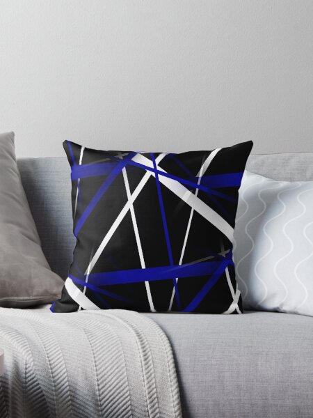Item preview, Seamless Abstract Royal Blue and White Lines On Black Pattern designed and sold by taiche.