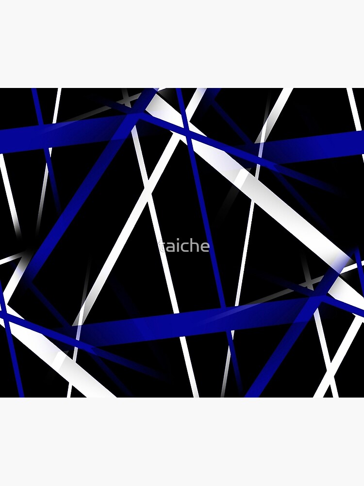 Seamless Abstract Royal Blue and White Lines On Black Pattern by taiche
